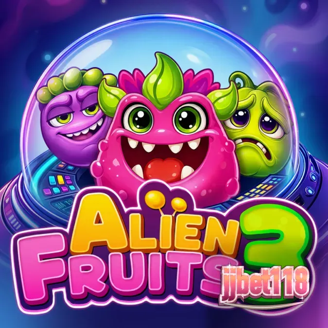 Tampilan grid 6x5 penuh warna pada slot Alien Fruits 3 dengan tema luar angkasa.